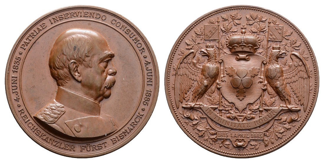  Linnartz Bismarck, Bronzemedaille 1885, Bennert 34, vz-st   