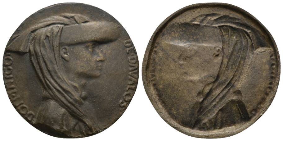  Italien - Don Inigo de Davalos, Medaille, späterer Bronzeguss; 61,57 g, Ø 72 mm   