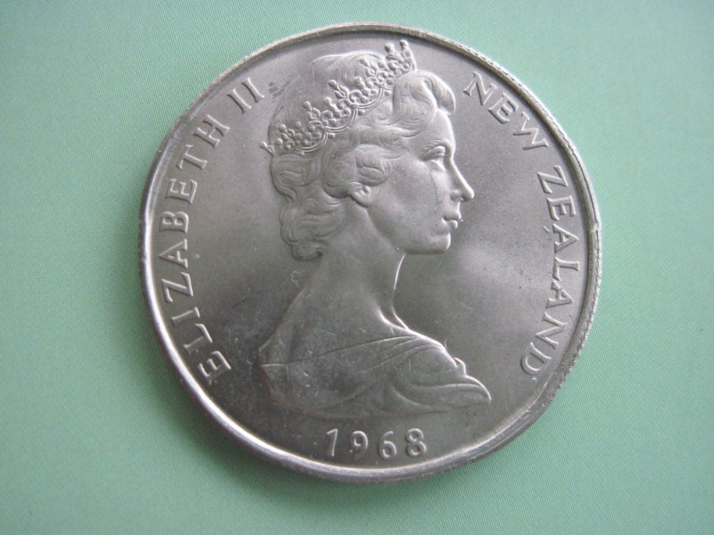  50 Cents Sondermünze Neuseeland 1968 Endeavour, unzirkuliert, sehr selten   