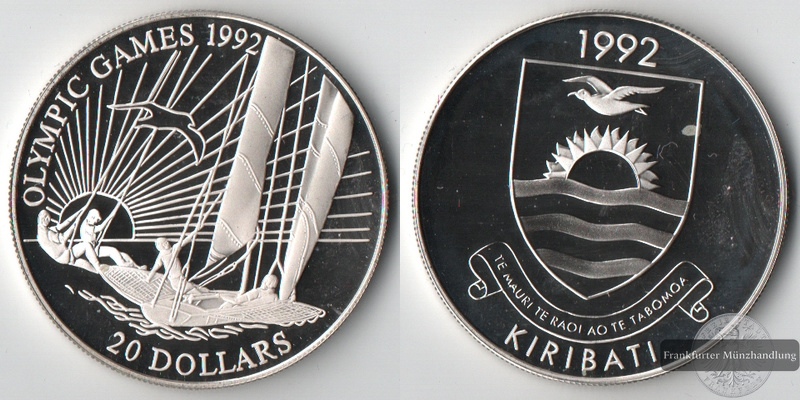  Kiribati  20 Dollar 1992 - Olympia  FM-Frankfurt   Feingewicht: 29,11g   