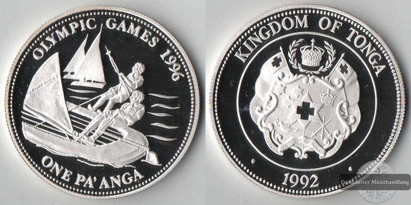  Tonga  One Pa'anga  1992  Olympic Games 1996   FM-Frankfurt  Feingewicht: 29,23g   