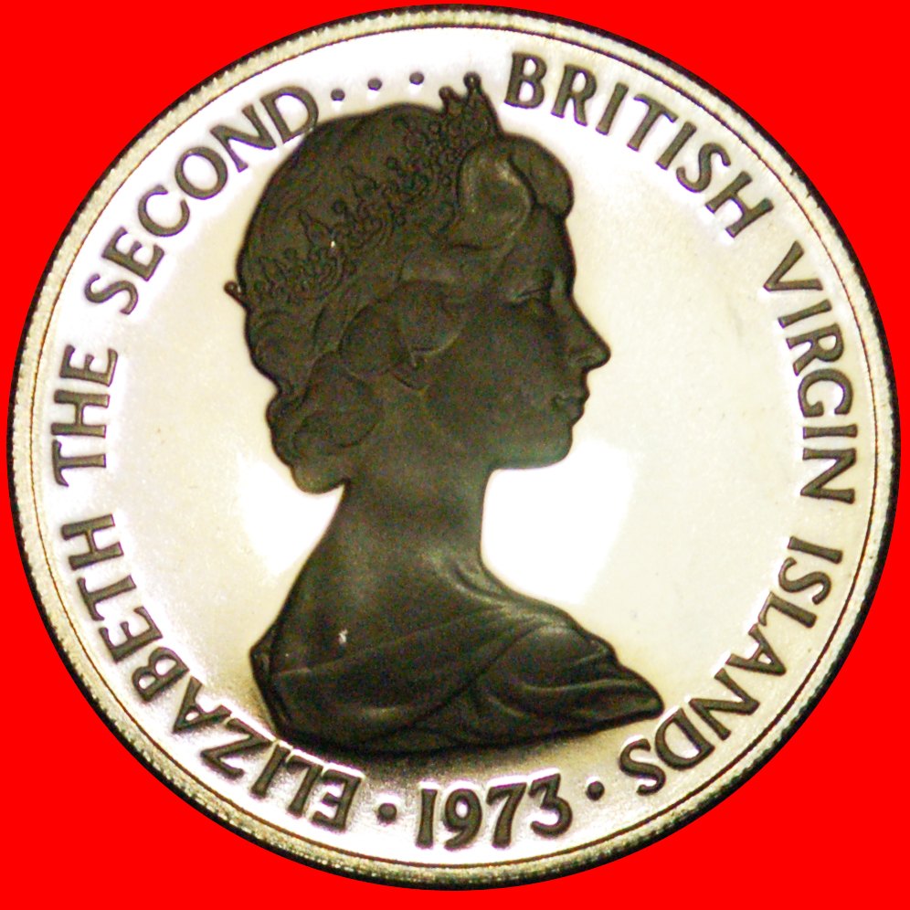  + USA: BRITISH VIRGIN ISLANDS ★ 25 CENTS 1973FM PROOF UNCOMMON! LOW START ★ NO RESERVE!   