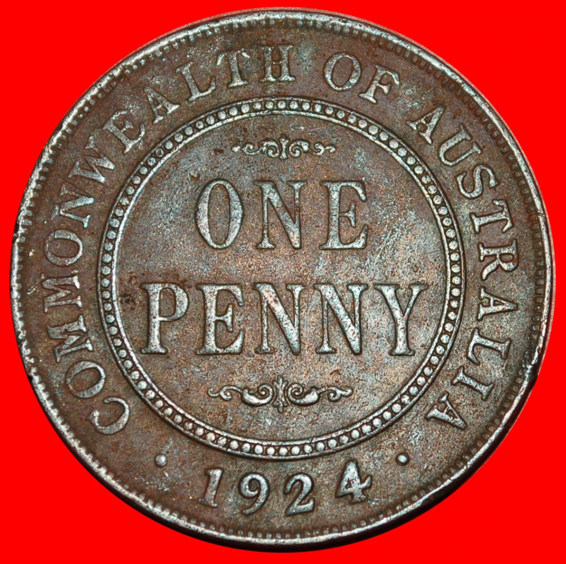 * GROSSBRITANNIEN (1911-1936)★ AUSTRALIEN ★ 1 PENNY 1924! OHNE VORBEHALT!