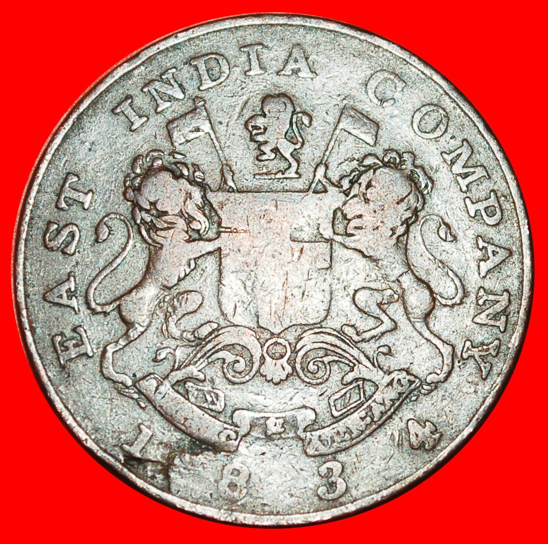  + SCALES: EAST INDIA COMPANY ★ 1/2 ANNA 1834-1249 UNCOMMON! LOW START ★ NO RESERVE!   