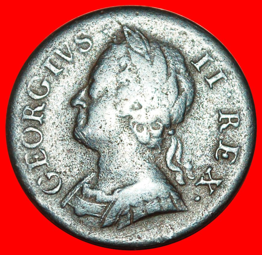  + GEORGIVS II (1727-1760): GREAT BRITAIN ★ FARTHING 1750 TYPE 1740-1754! LOW START ★ NO RESERVE!   