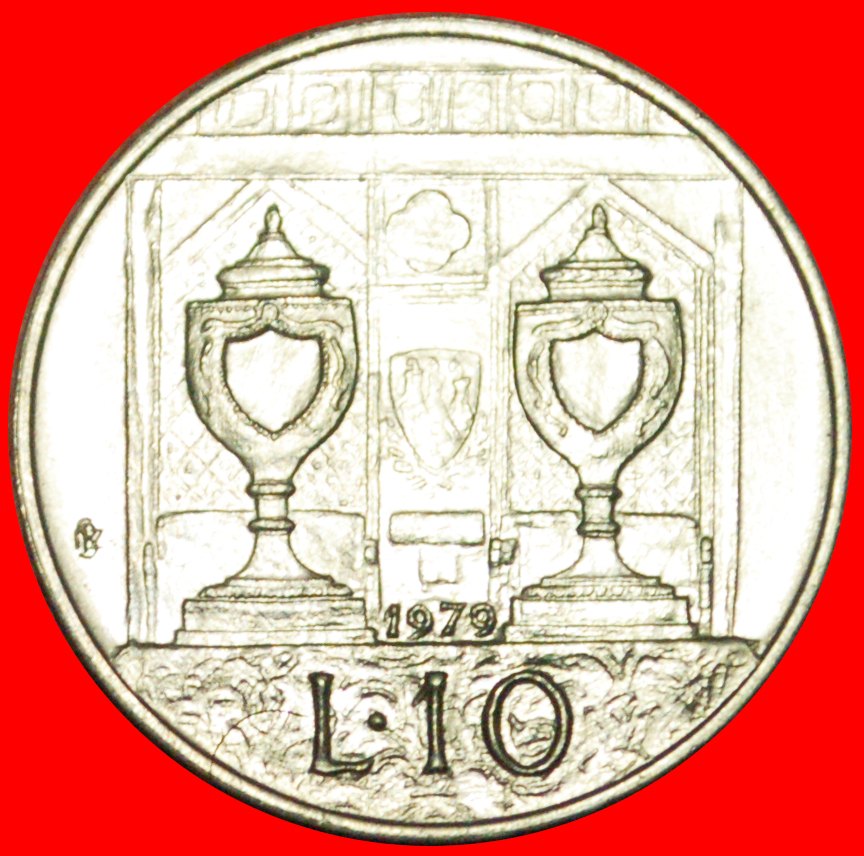 + WAHLURNE: SAN MARINO ★ 10 LIRE 1979 STG STEMPELGLANZ! OHNE VORBEHALT!