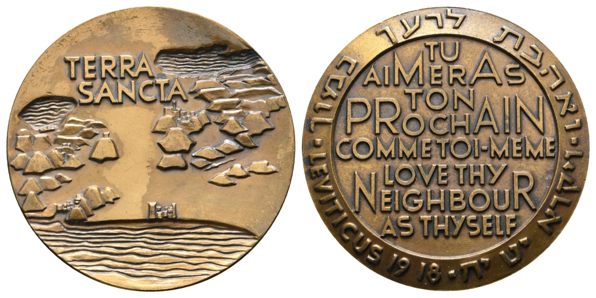  Israel - Pilgermedaille 1963, Terra Sancta; Bronze; 105,21 g, Ø 60 mm   