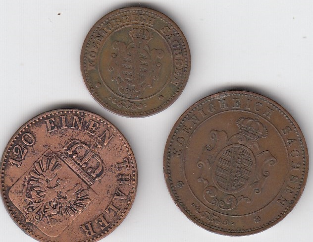 T20 Lot Altdeutschland Preußen und Sachsen mit natürlicher Patina