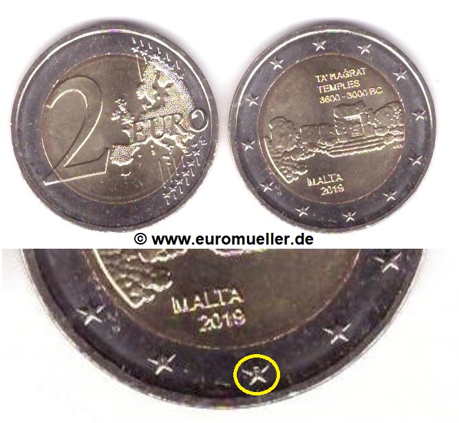 Malta 2 Euro Gedenkmünze 2019...Ta Hagrat...mit MPZ F   