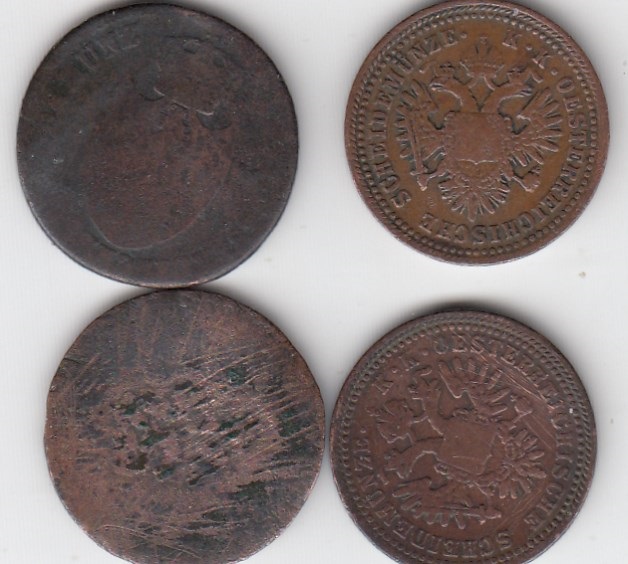 t37 Österreich 3 x 1 Kreuzer 1813 , 1851 A 1851 B -´ und Zugabe