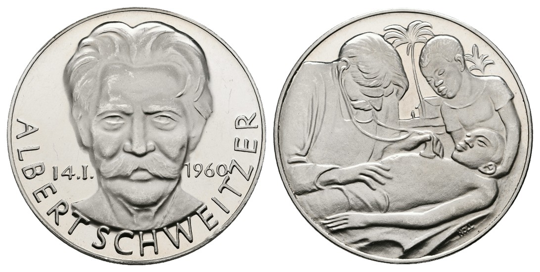  Linnartz Albert Schweitzer Silbermedaille 1960 (Holl) PP- Gewicht: 25,8g/1.000er   