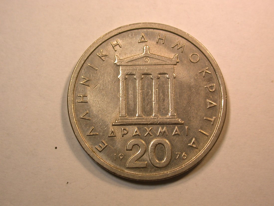  D05  Griechenland  20 Drachmai 1976 in vz/vz+  Orginalbilder   