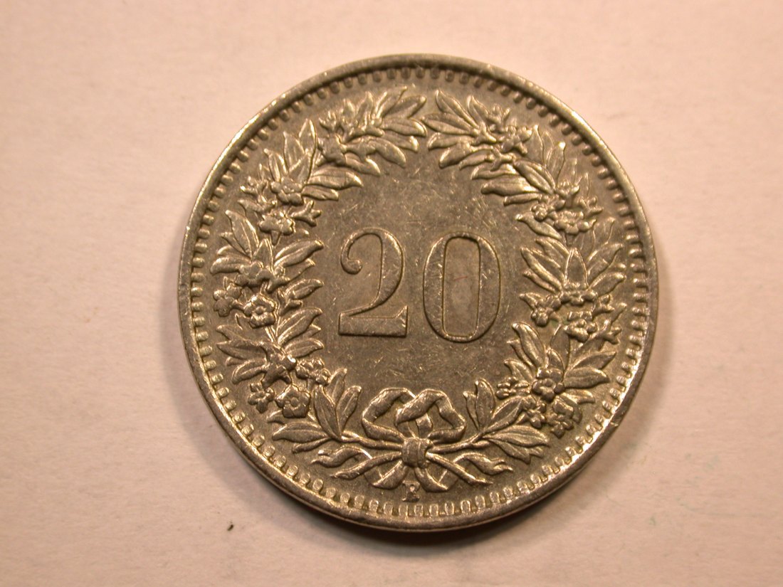 D06 Schweiz 20 Rappen 1963 in f.vz Orginalbilder