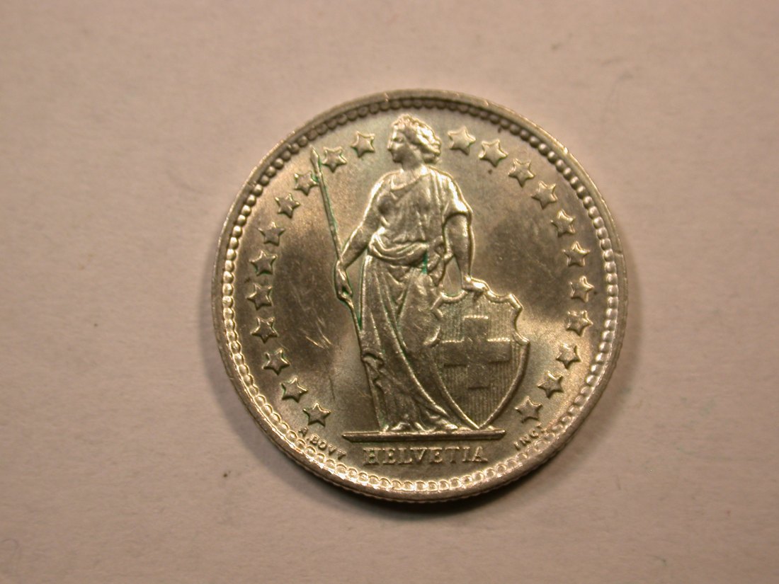 D06  Schweiz  1/2 Franken Silber 1959 in f.st   Orginalbilder   