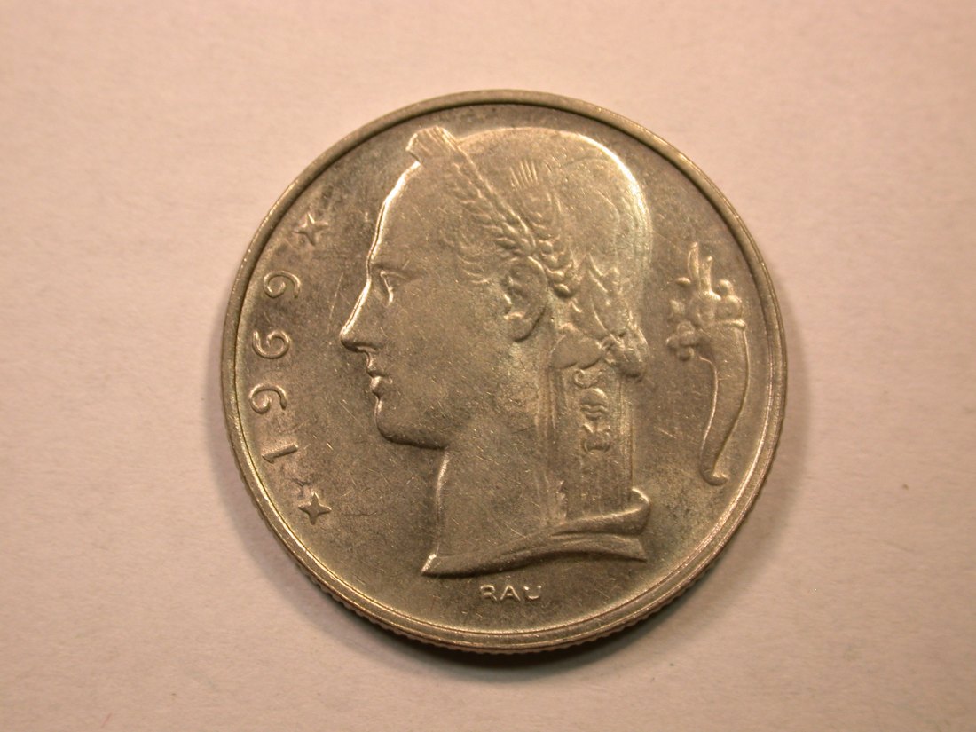  D06  Belgien  5 Franc 1969 in vz  Orginalbilder   