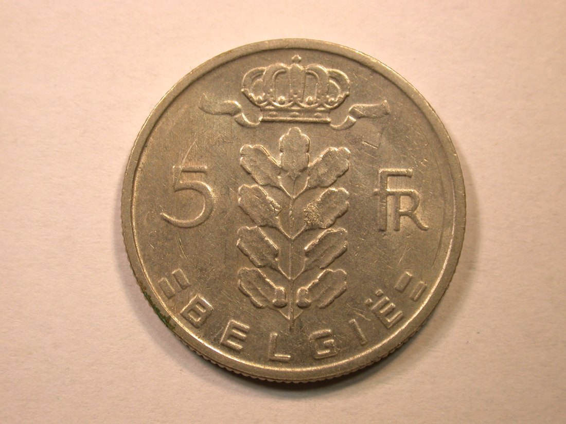  D06  Belgien  5 Franc 1967 in ss-vz  Orginalbilder   