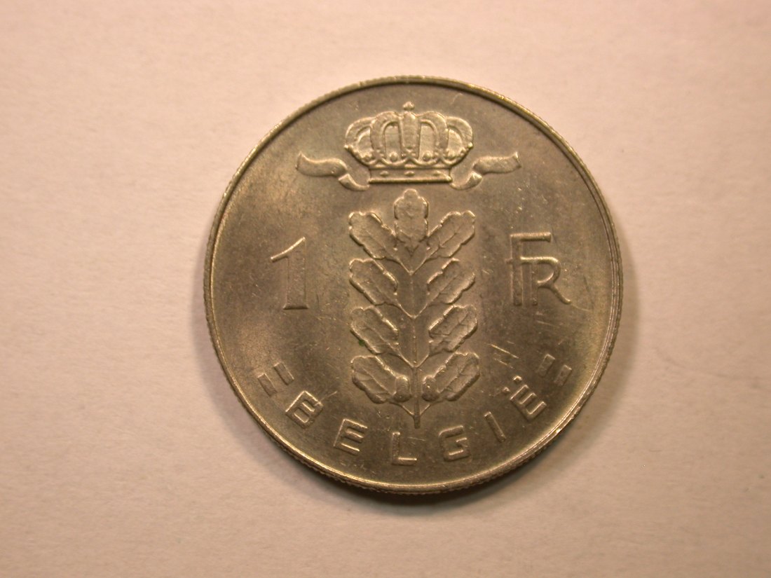  D06  Belgien  1 Franc 1970 in vz-st  Orginalbilder   