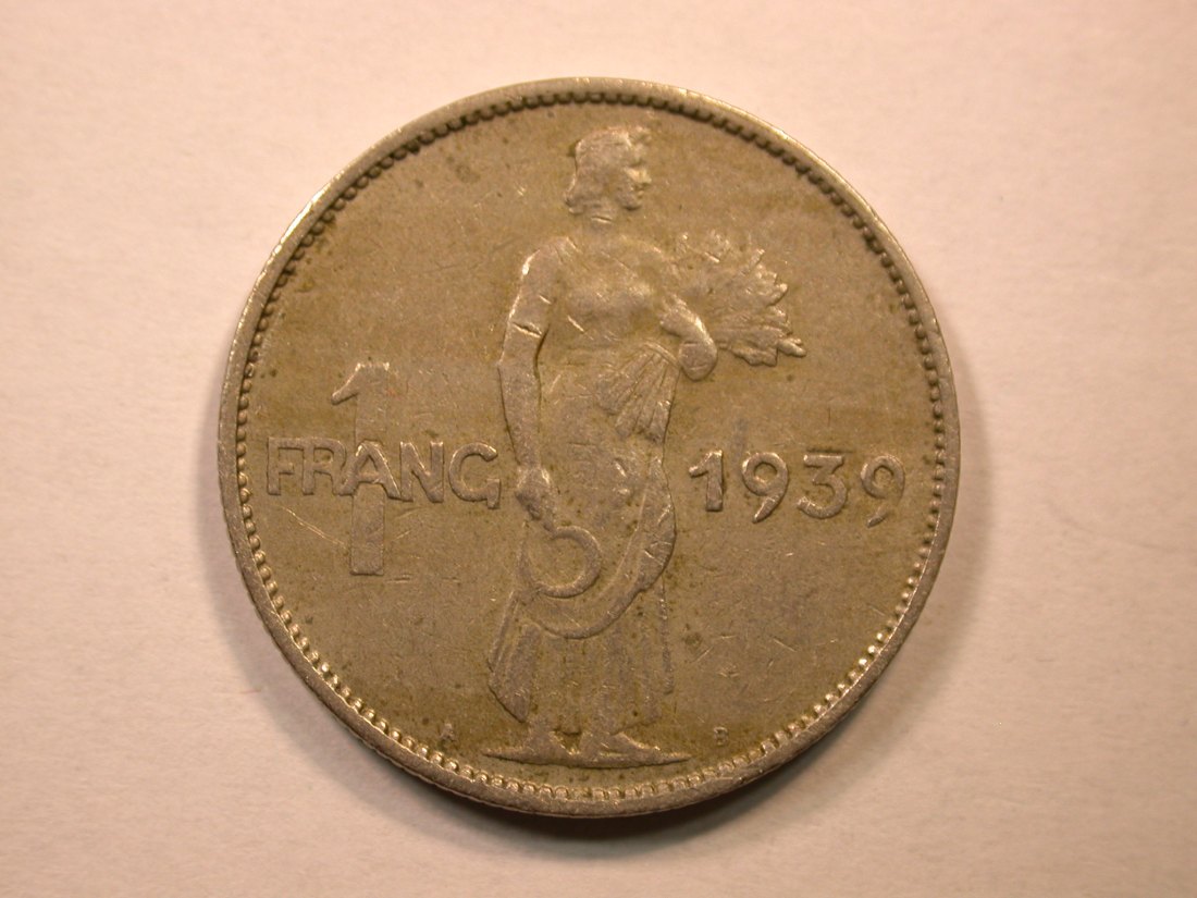  D06  Luxemburg  1 Franc 1939 in ss+ Orginalbilder   