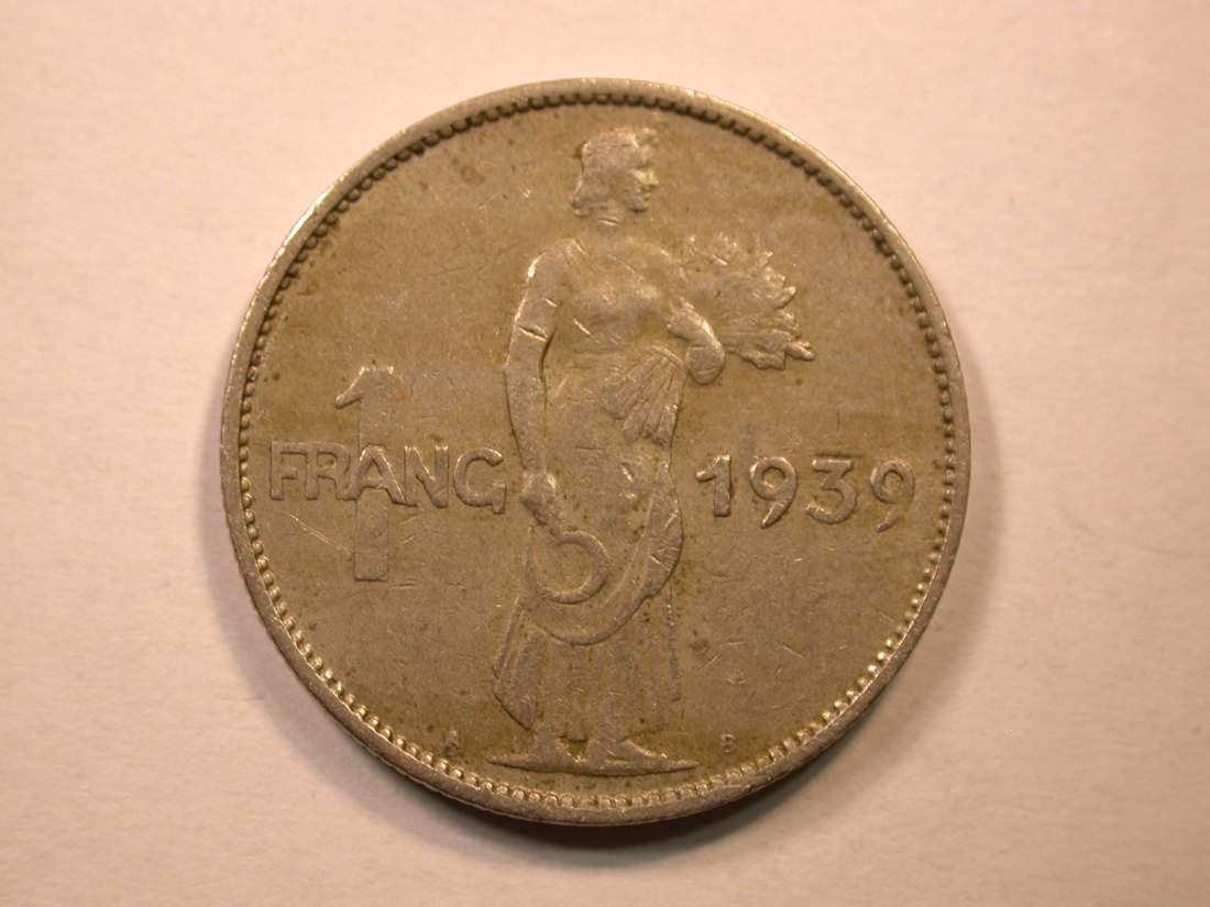 D06 Luxemburg 1 Franc 1939 in ss+ Orginalbilder