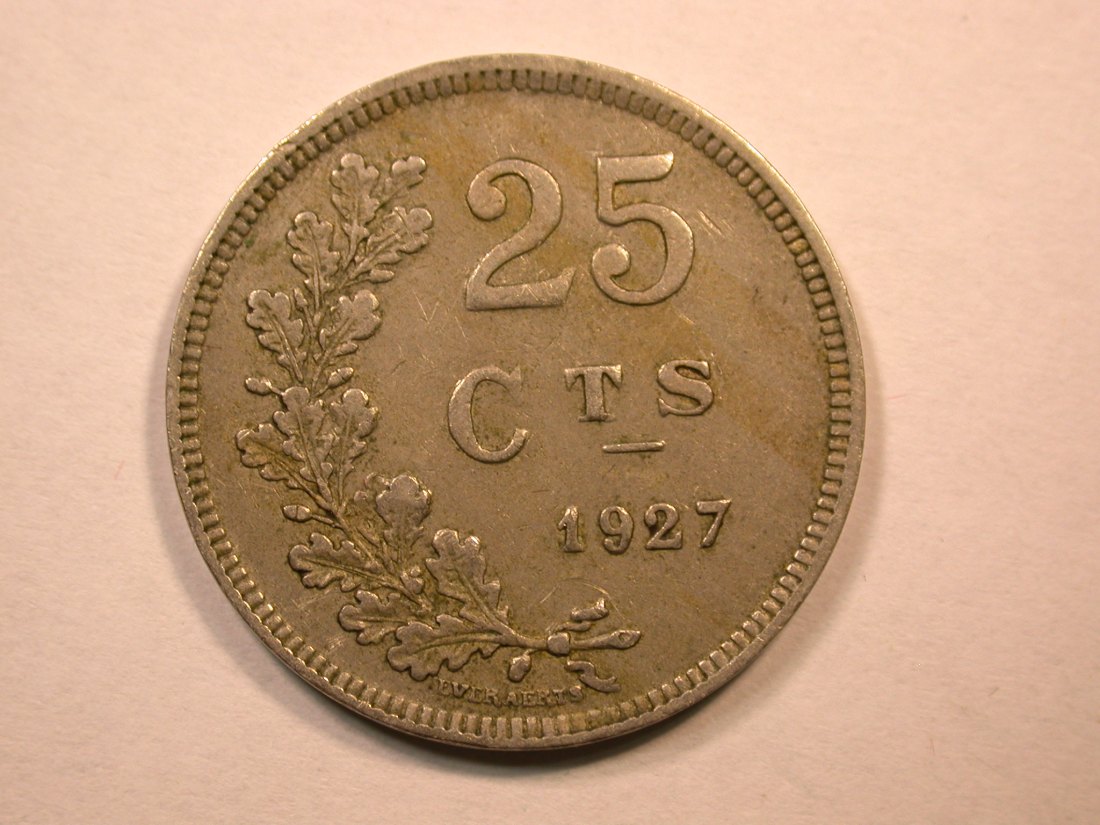 D06 Luxemburg 25 Centime 1927 in ss+ Orginalbilder