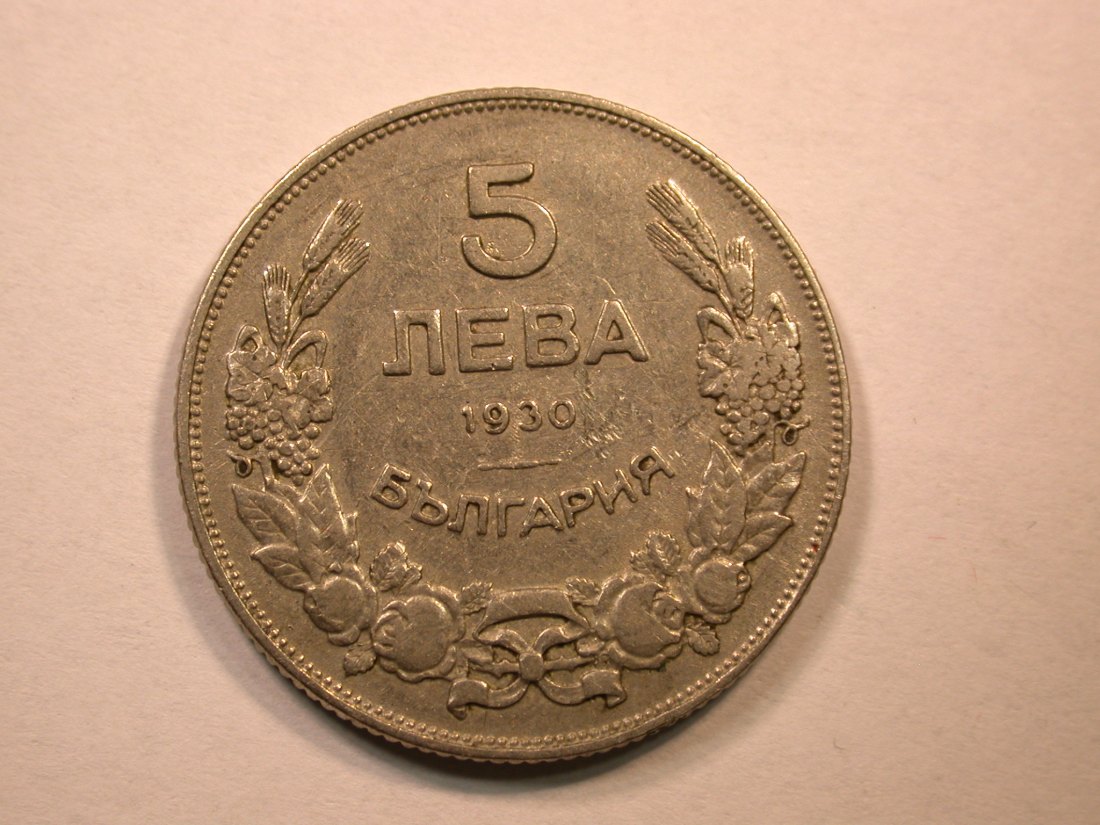  D06  Bulgarien  5 Lewa 1930 in ss  Orginalbilder   