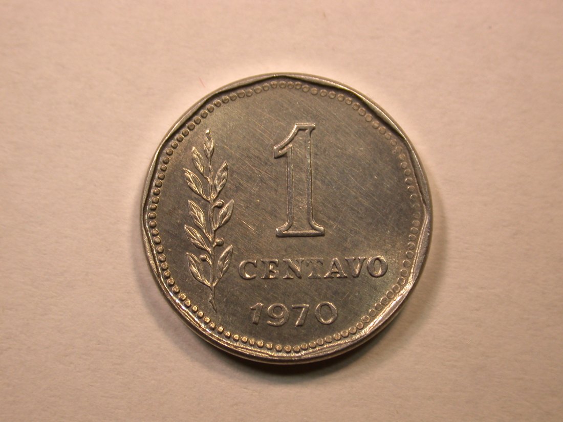 D06  Argentinien  1 Centavo 1970 in vz-st Orginalbilder   