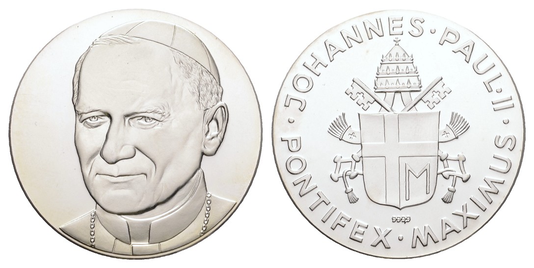 Linnartz Vatikan, Johannes Paul II., Silbermedaille o.J., 35 mm, 15,02/fein, PP   