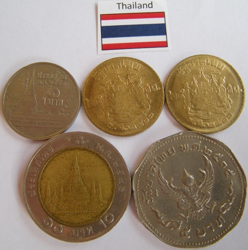  Thailand 5 Münzen   