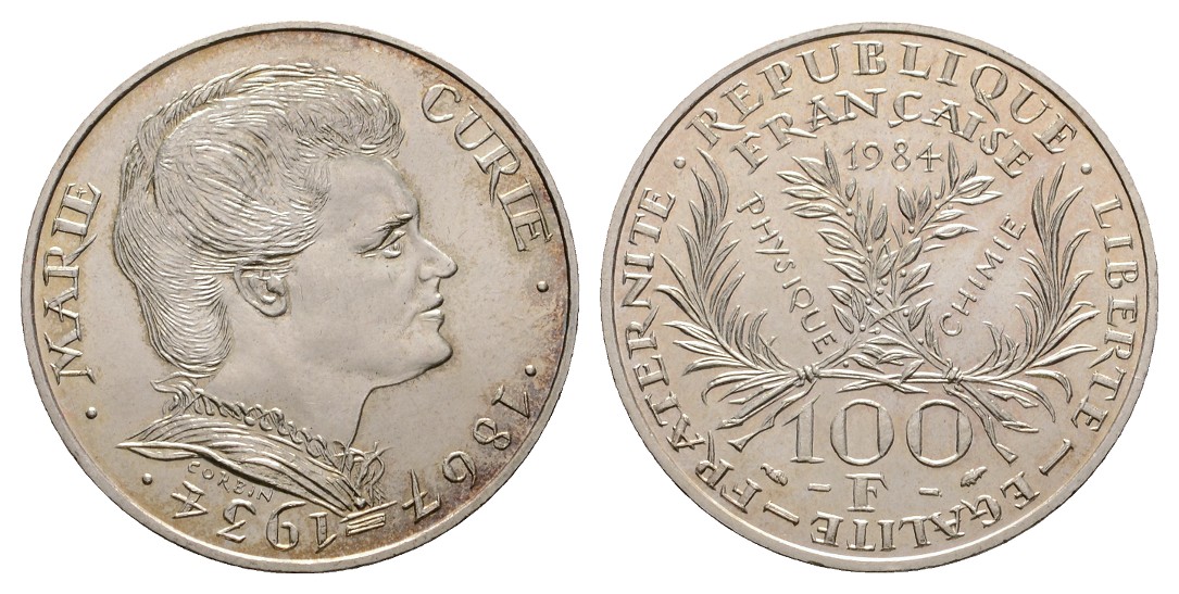  Linnartz Frankreich 100 Francs 1984 Marie Curie, stgl   