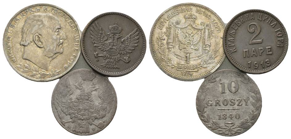  Ausland, Drei Kleinmünzen 1914/1913/1840   
