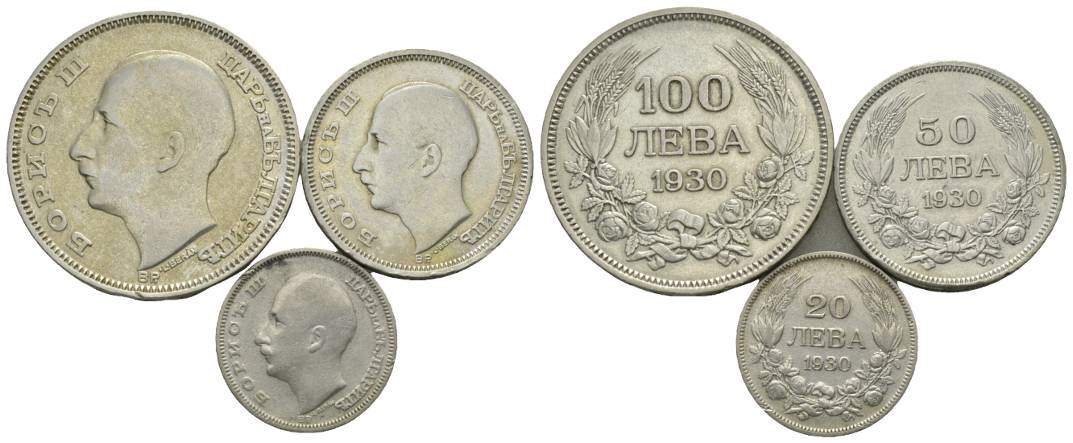  Bulgarien, Drei Kleinmünzen 1930   