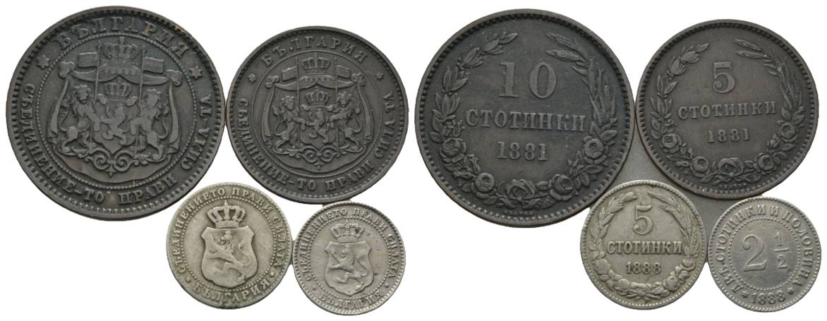  Bulgarien, Vier Kleinmünzen   