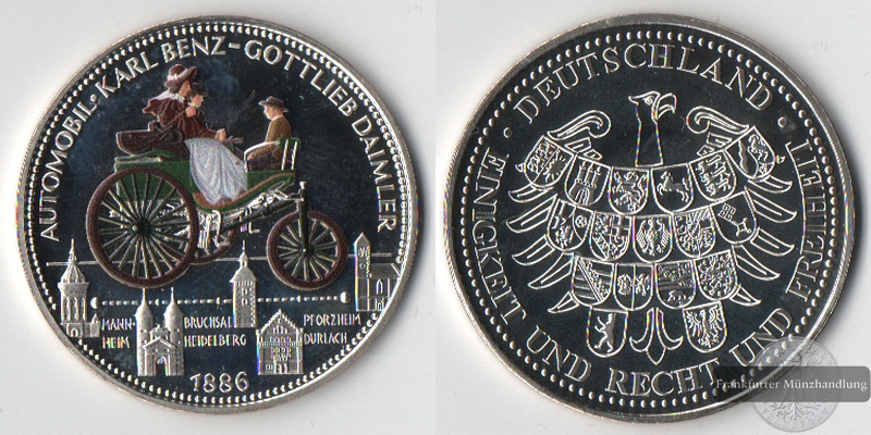  Deutschland  Medaille  Die größten deutschen Erfindungen    FM-Frankfurt   Feinsilber: 2,26g   
