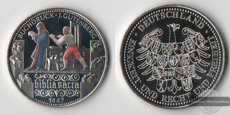  Deutschland  Medaille  Die größten deutschen Erfindungen    FM-Frankfurt   Feinsilber: 2,26g   