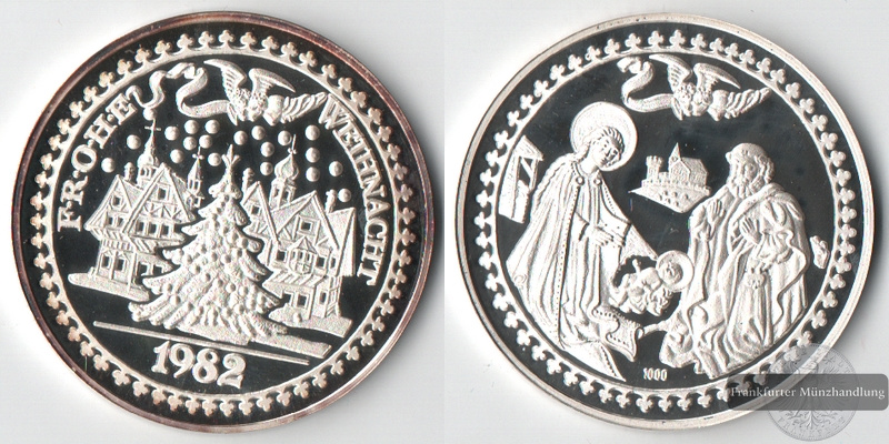  Deutschland  Medaille  Weihnachten 1982   FM-Frankfurt   Feinsilber: 19,85g   