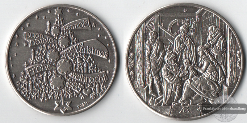  Deutschland  Medaille  Weihnachten 1985   FM-Frankfurt   Feinsilber: 17g   
