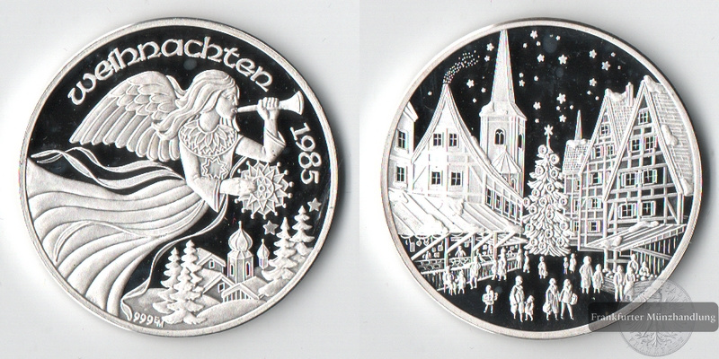  Deutschland  Medaille  Weihnachten 1985   FM-Frankfurt   Feinsilber: 15g   