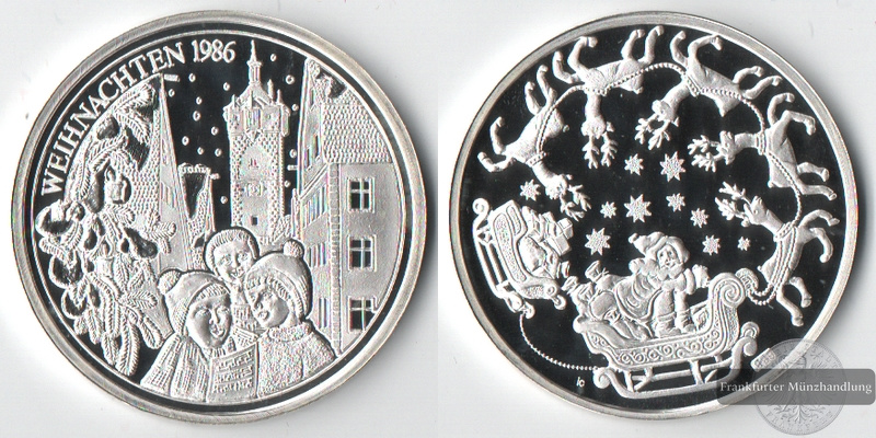  Deutschland  Medaille  Weihnachten 1986   FM-Frankfurt   Feinsilber: 15g   