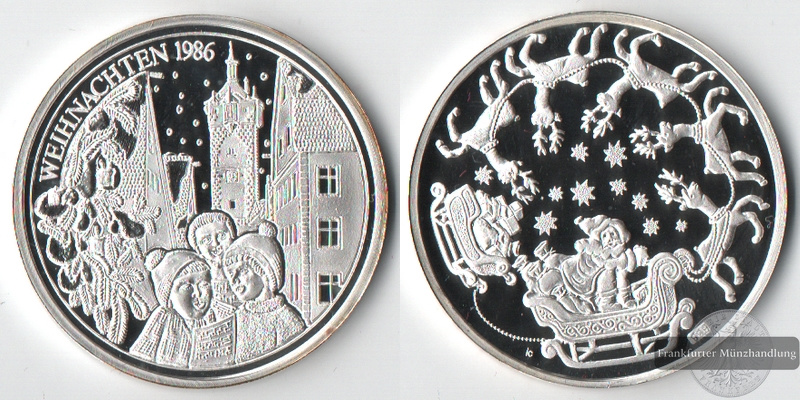  Deutschland  Medaille  Weihnachten 1986   FM-Frankfurt   Feinsilber: 15g   