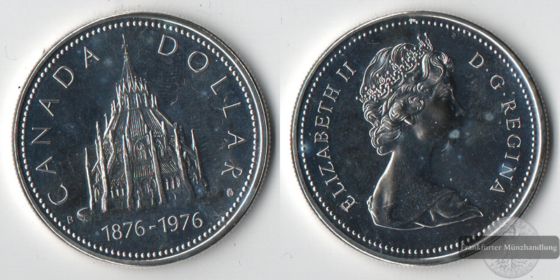  Kanada 1 Dollar 100th Anniversary of the Ottawa Parlimentary  1976 FM-Frankfurt   Feinsilber: 11,66g   