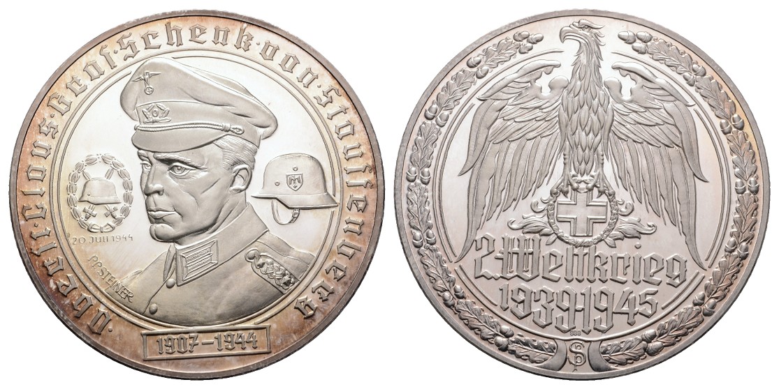  Linnartz 2. Weltkrieg Silbermedaille, Generalfeldmarschall Gerd von Rundstedt, 34,48/fein, 50 mm, PP   