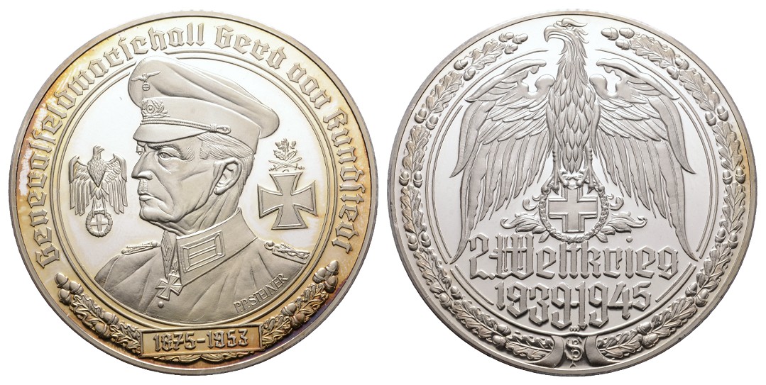  Linnartz 2. Weltkrieg Silbermedaille,Oberst Claus Graf Schenk von Stauffenberg,34,94/fein, 50mm, PP   