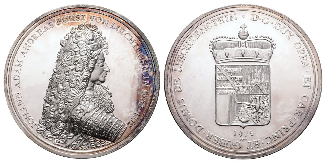  Linnartz LIECHTENSTEIN, Neuprägung der Silbermedaille 1712, 47,70fein, 50 mm, PP   