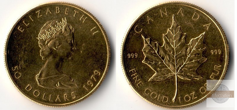 Kanada  50 Dollar    1979 MM-Frankfurt Feingold: 31,1g Maple Leaf  