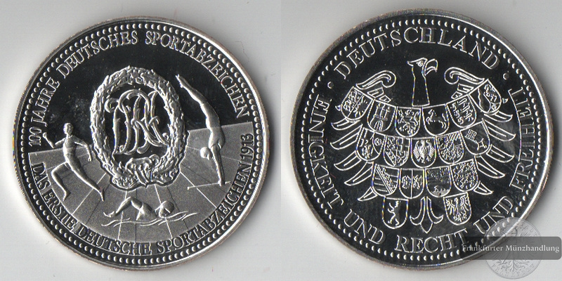  Deutschland  Medaille Erstes deutsches Sportabzeichen 1913  FM-Frankfurt   Feinsilber: 2,26g   