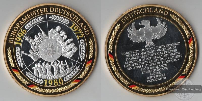  Deutschland,  Medaille Gigant 'Europameister Deutschland'  FM-Frankfurt   