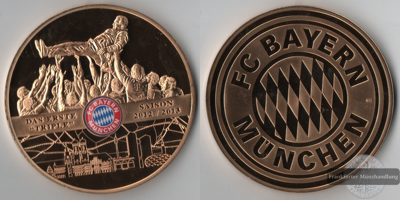  Deutschland,  Medaille Gigant 'Das Triple des FCB'  FM-Frankfurt   