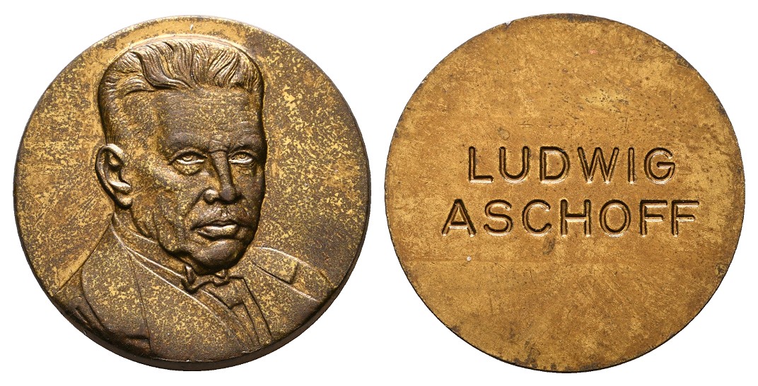  Linnartz Medicina in nummis Bronzemedaille o.J. Ludwig Aschoff vz Gewicht: 12,8g   