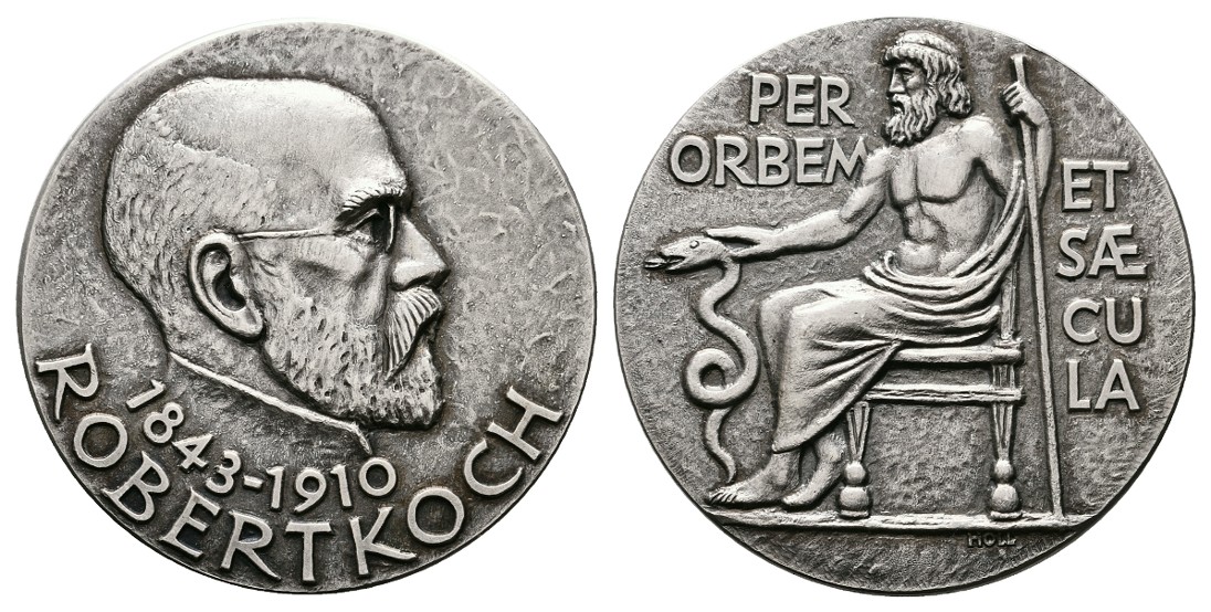  Linnartz BRD Silbermedaille o.J. (Holl) Robert Koch stgl matt Gewicht: 25,2g/1.000er   