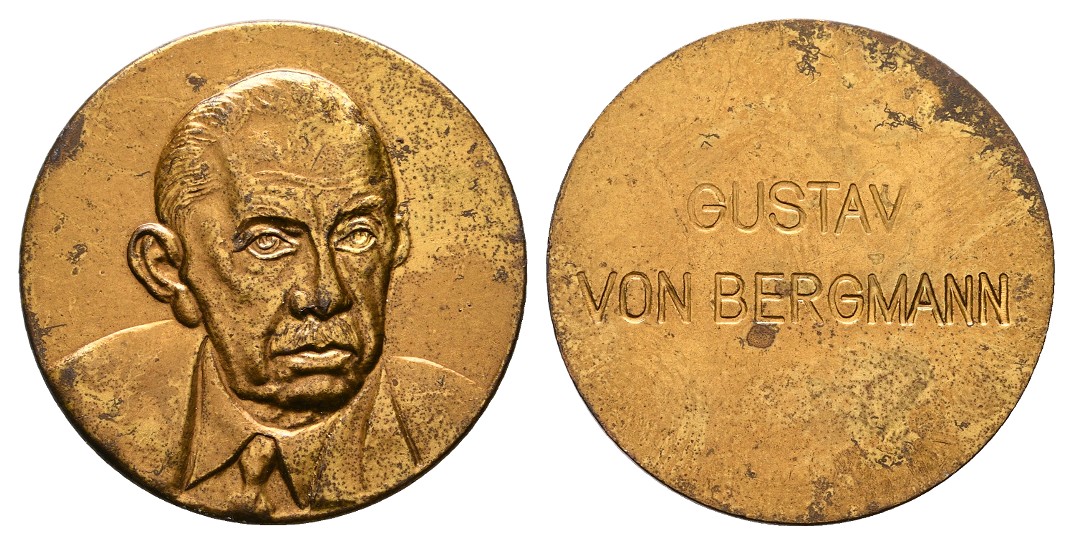  Linnartz Medicina in nummis Bronzemedaille o.J. Gustav von Bergmann vz Gewicht: 13,4g   